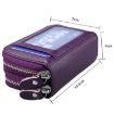Genuine Leather RFID Blocking Zipper Card Holder Wallet, Lotus Purple - 5