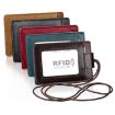 KB153 Blue RFID Leather Card Holder with Lanyard - Antimagnetic ID Badge - 9
