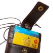 Red KB153 Antimagnetic RFID Leather Card Holder with Lanyard - 7