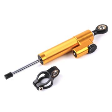 Universal Motorcycle Handlebar Steering Stabilizer Damper Shock Absorber Gold - 1
