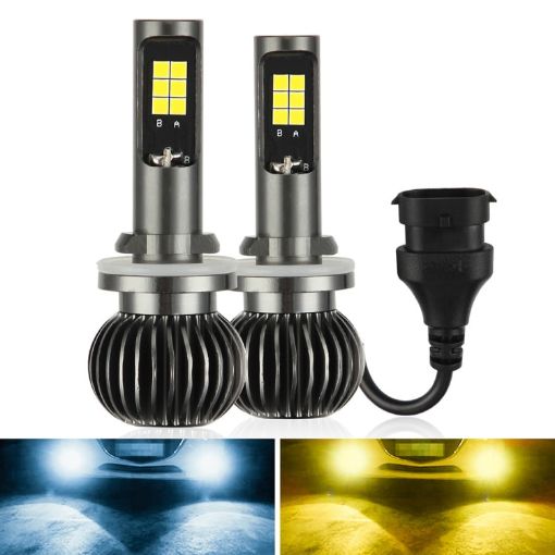 2 PCS EV15 880/881 Car LED Fog Light, Cold White + Amber, DC9-32V/6W/IP67 - 1
