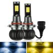 2 PCS EV15 9005/9006 Car LED Fog Light, Cold White + Amber, IP67, 6W - 1