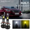 2 PCS EV15 9005/9006 Car LED Fog Light, Cold White + Amber, IP67, 6W - 8