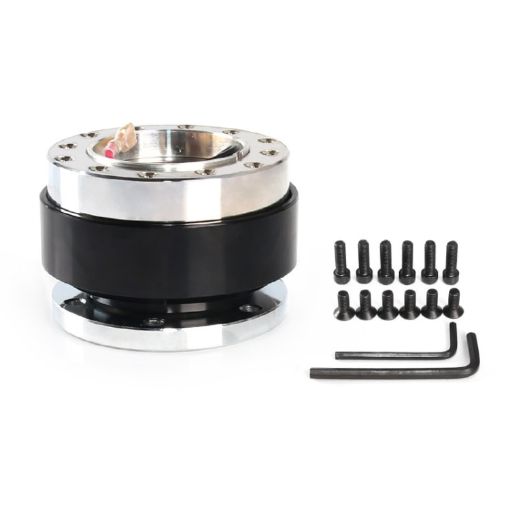 Universal 60mm Car Steering Wheel Quick Release HUB Adapter (Black) - 1