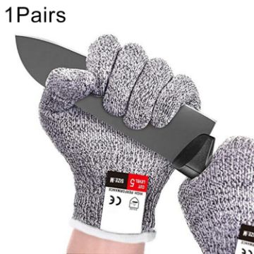 Cut-resistant Gardening Gloves, HPPE, Level 5, Size M, 22cm, White - 1