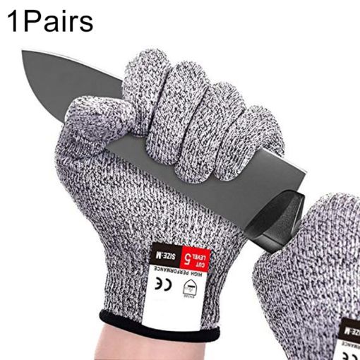 Cut-resistant Gardening Gloves, HPPE, Level 5, Size L, 24cm, Black - 1