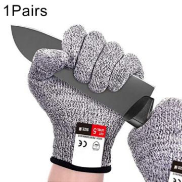 Cut-resistant Gardening Gloves, HPPE, Food-grade, Size XL, 26cm, Black - 1