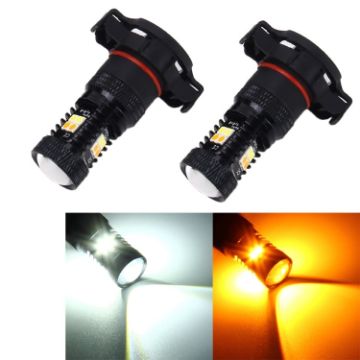 Super Bright PSX24W 12V 5W Car Fog Light 16 SMD-3030 LED White Yellow - 1