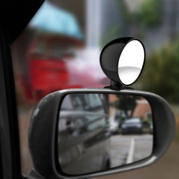 Adjustable 3R-044 Rear View Blind Spot Mirror - Wide Angle, Black - 1