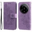 Xiaomi 14 Ultra Light Purple 7-Petal Flowers Embossing Leather Case - 1