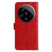 Xiaomi 14 Ultra Red Sunflower Embossed Leather Phone Case - 3