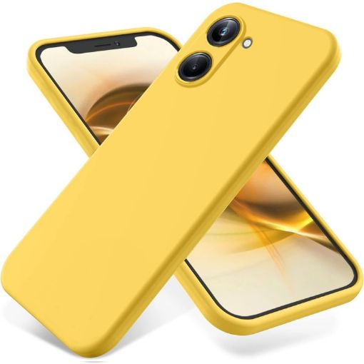 Realme 10 Pro 5G Yellow Liquid Silicone Dropproof Full Coverage Case - 1