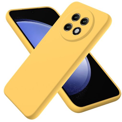 Realme 13+ Yellow Liquid Silicone Dropproof Full Coverage Phone Case - 1