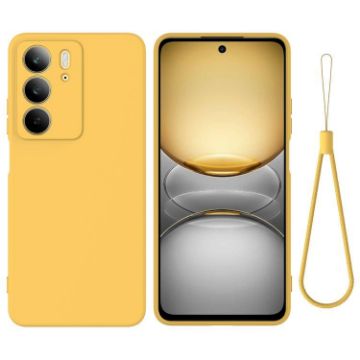 Realme C75 Yellow Liquid Silicone Dropproof Full Coverage Phone Case - 1