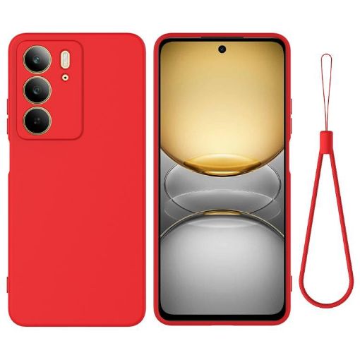 Realme C75 Red Liquid Silicone Dropproof Full Coverage Phone Case - 1