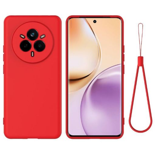 Realme 14 Pro+ Red Liquid Silicone Dropproof Full Coverage Phone Case - 1