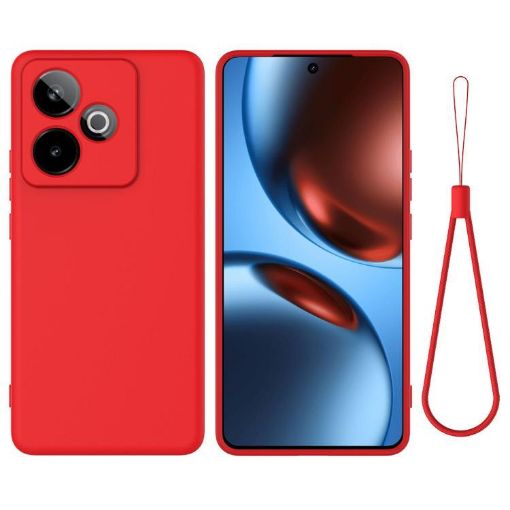 Realme GT 7/GT 7T 5G Red Liquid Silicone Dropproof Phone Case - 1