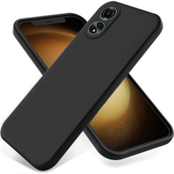 OPPO A78 4G Black Liquid Silicone Dropproof Full Coverage Phone Case - 1