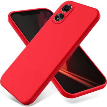 OPPO A58 4G Red Liquid Silicone Dropproof Full Coverage Phone Case - 1