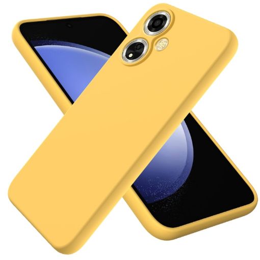 OPPO A59/A2 Yellow Liquid Silicone Dropproof Full Coverage Phone Case - 1