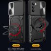 Motorola Moto G62 CD Texture Camshield Magnetic Holder Case (Black) - 5