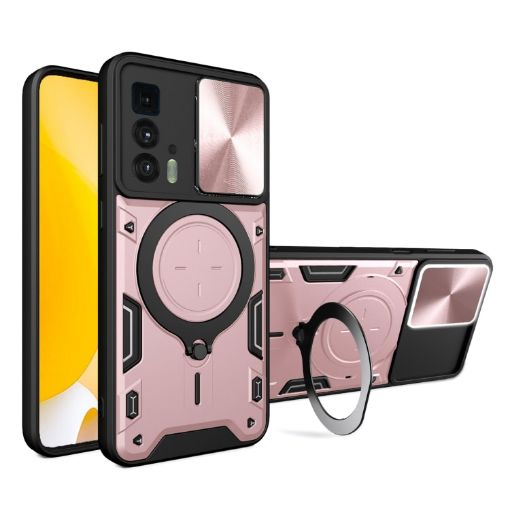 Motorola Edge 20 Pro Pink Camshield Magnetic Holder Phone Case - 1