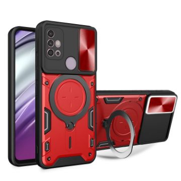 Moto G30/G20/G10 Red CD Texture Camshield Magnetic Holder Case - 1