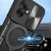 Moto G55 Blue CD Texture Camshield Case with Magnetic Holder - 4