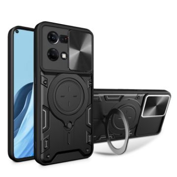 OPPO Reno7/F21 Pro 4G Camshield Magnetic Holder Case - Black - 1