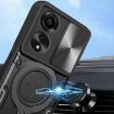 OPPO A78 4G Silver Phone Case with CD Texture & Magnetic Holder - 7