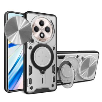 OPPO Reno12 F 5G Silver Camshield Magnetic Holder Phone Case - 1