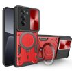 OPPO Reno12 5G Red Camshield Magnetic Holder Phone Case Global CD Texture - 1
