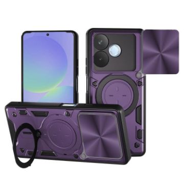 OPPO A5 Pro 5G Purple Camshield Magnetic Holder Phone Case Global CD Texture - 1