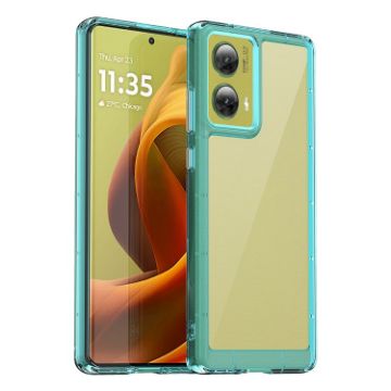 Motorola Moto G85 Transparent Blue Acrylic Hybrid TPU Phone Case - 1