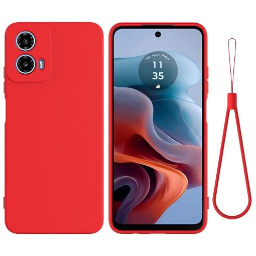 Moto G Power 2024 Red Silicone Dropproof Full Coverage Case - 1
