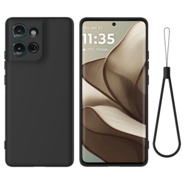 Moto G75 Black Silicone Dropproof Full Coverage Case - Solid Color - 1