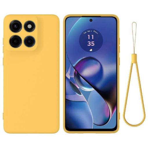 Motorola Edge 60 Stylus Yellow Liquid Silicone Dropproof Phone Case - 1