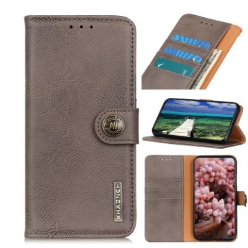 Xiaomi 14 Ultra KHAZNEH Khaki Cowhide Texture Flip Leather Case - 1