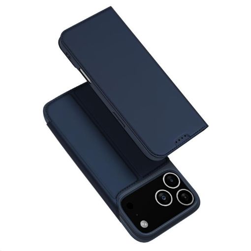 iPhone 17 Pro Max DUX DUCIS Blue Leather Flip Case - Skin Pro Series - 1