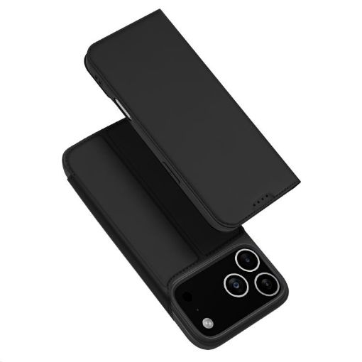 iPhone 17 Pro DUX DUCIS Skin Pro Flip Leather Case - Black - 1