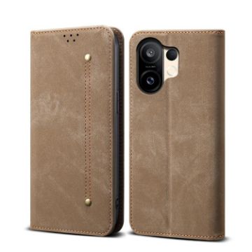 Vivo S30 Pro Mini Khaki Denim Texture Flip Leather Phone Case - 1