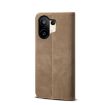 Vivo S30 Pro Mini Khaki Denim Texture Flip Leather Phone Case - 3