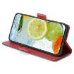 Realme 14 5G Leather Phone Case - Red & Black Contrast Buckle - 4