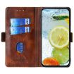 Realme P3 Ultra 5G Leather Phone Case - Dark Brown & Gold Contrast - 3