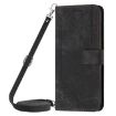Xiaomi 14 Ultra Black Leather Phone Case with Lanyard - Stripe Pattern - 2