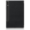 Samsung Galaxy Tab S9+ Black Leather 3-Fold Holder Case - 3
