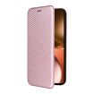 Realme GT 7 Global Pink Carbon Fiber Texture Flip Leather Case - 2