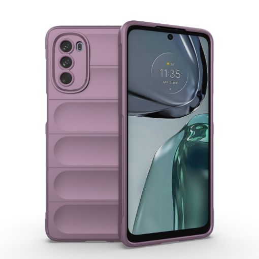 Motorola Moto G62 5G Magic Shield TPU Flannel Case - Purple - 1