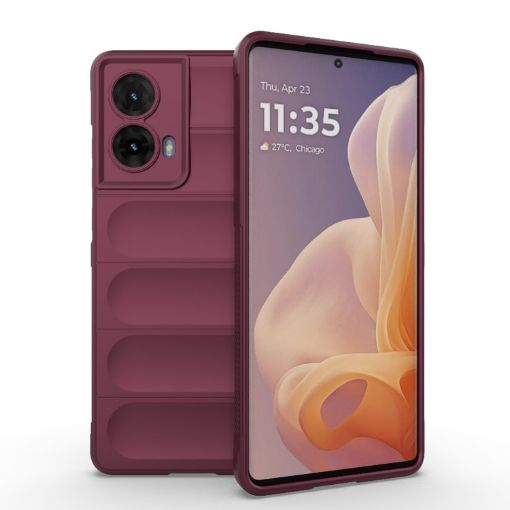 Motorola Moto G85 5G Global Magic Shield TPU Flannel Case Wine Red - 1
