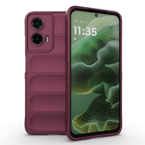 Motorola Moto G35 5G Global Magic Shield TPU Flannel Case Wine Red - 1